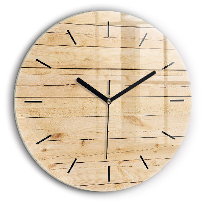 Horloge ronde en verre 60 cm Planches en bois