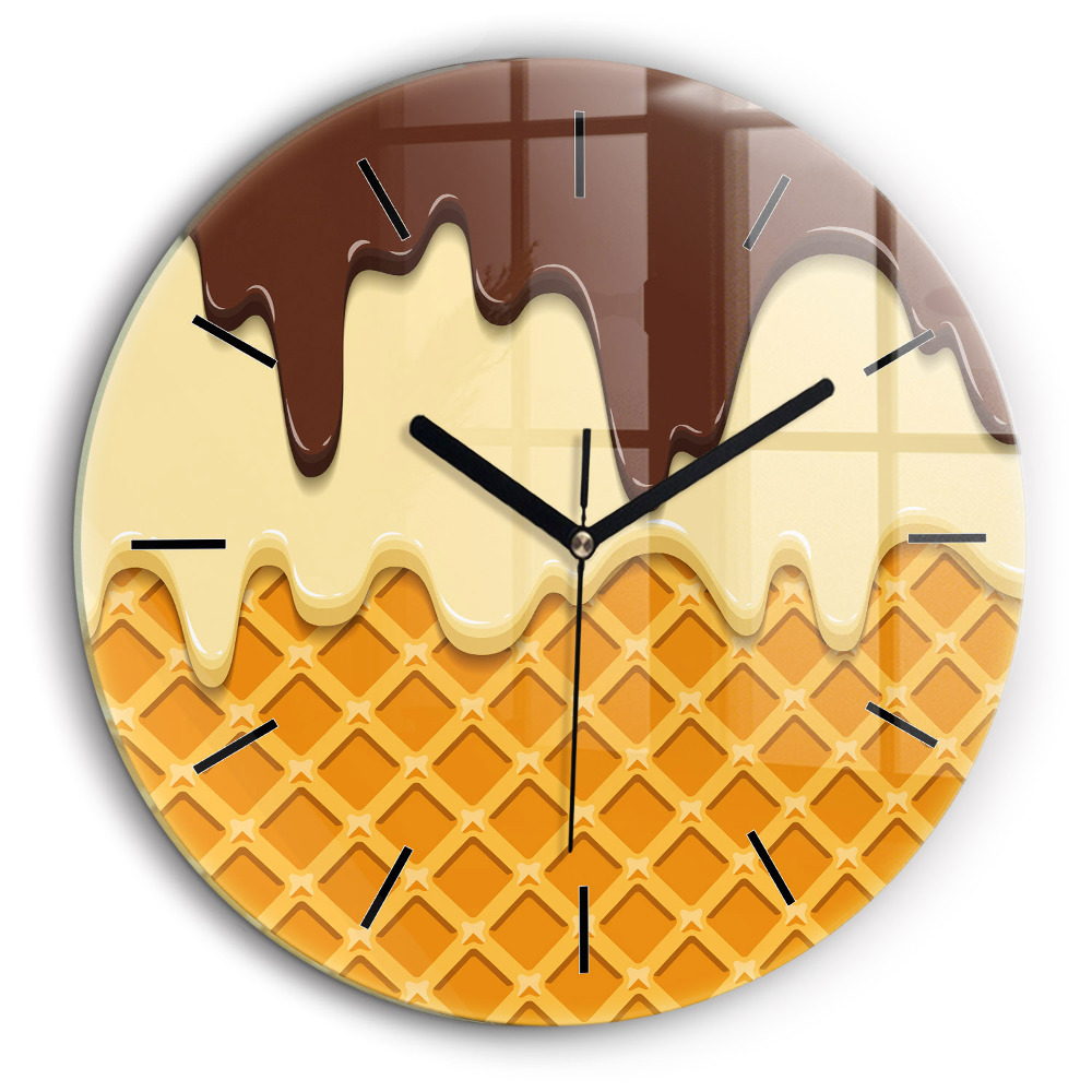 Pendule murale ronde 60 cm Gaufre et glace