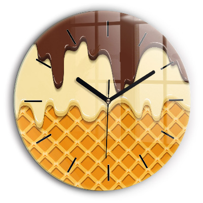 Pendule murale ronde 60 cm Gaufre et glace