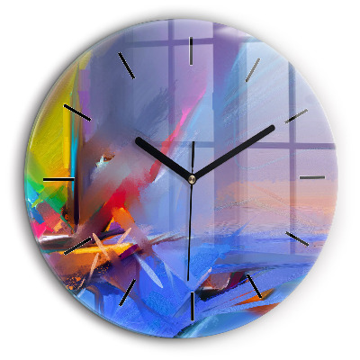 Horloge ronde en verre 60 cm Paysage marin