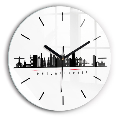 Horloge ronde 60 cm Illustration Philadelphie