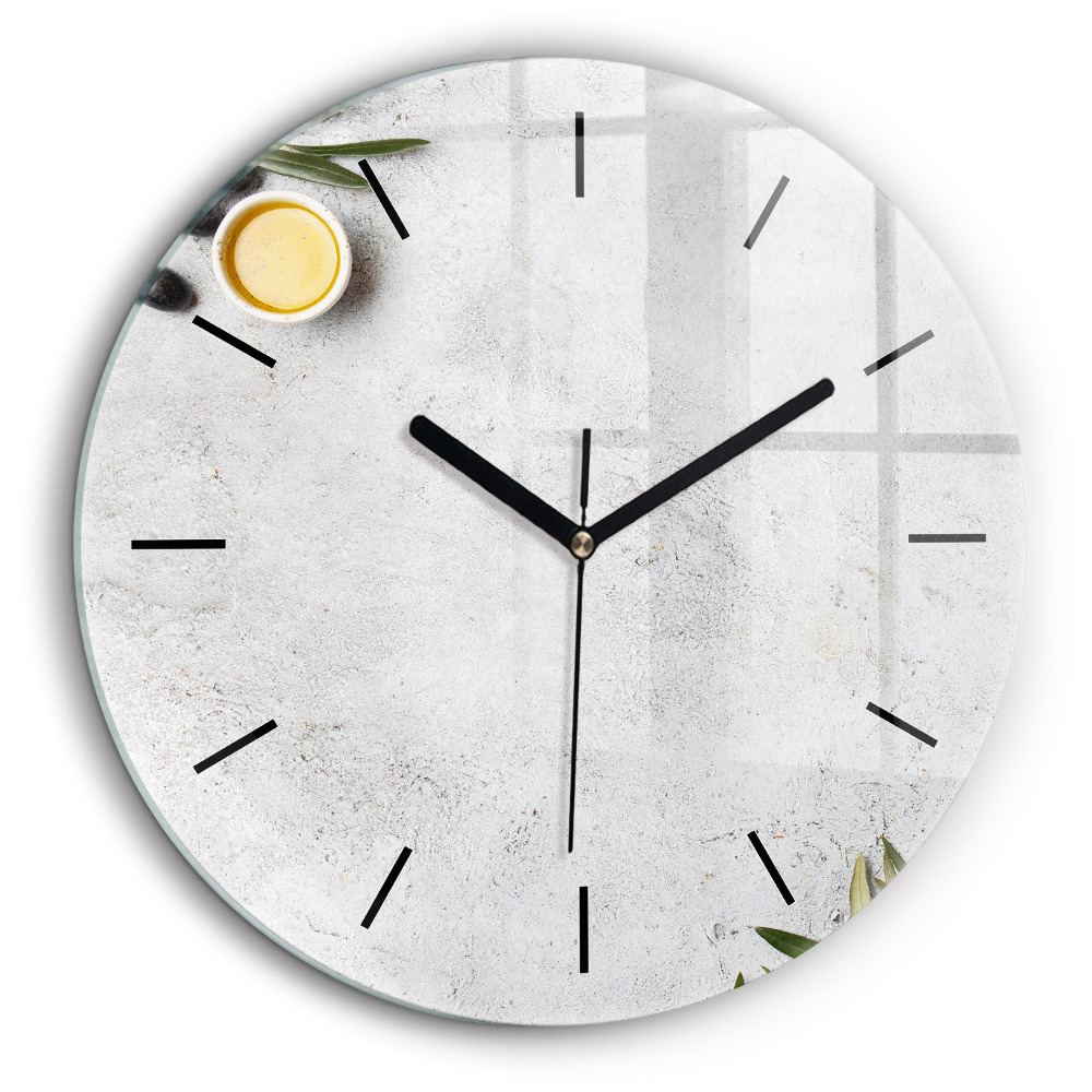 Pendule murale ronde 60 cm Olives minimalistes