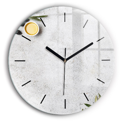 Pendule murale ronde 60 cm Olives minimalistes