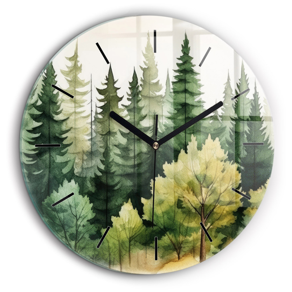 Horloge ronde 60 cm Paysage forestier