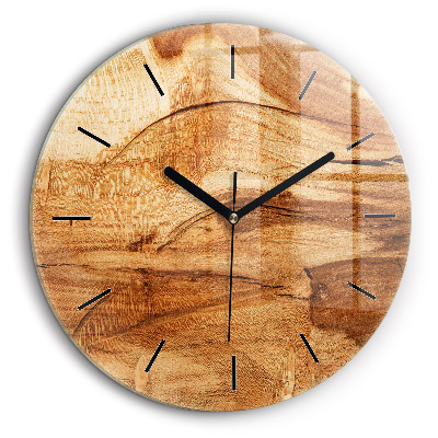 Horloge ronde 60 cm Texture de bois