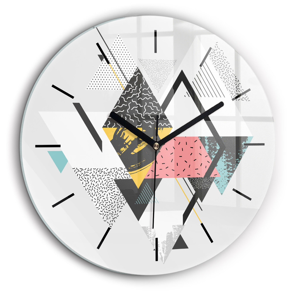Horloge ronde murale 60 cm Motif géométrique