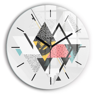 Horloge ronde murale 60 cm Motif géométrique