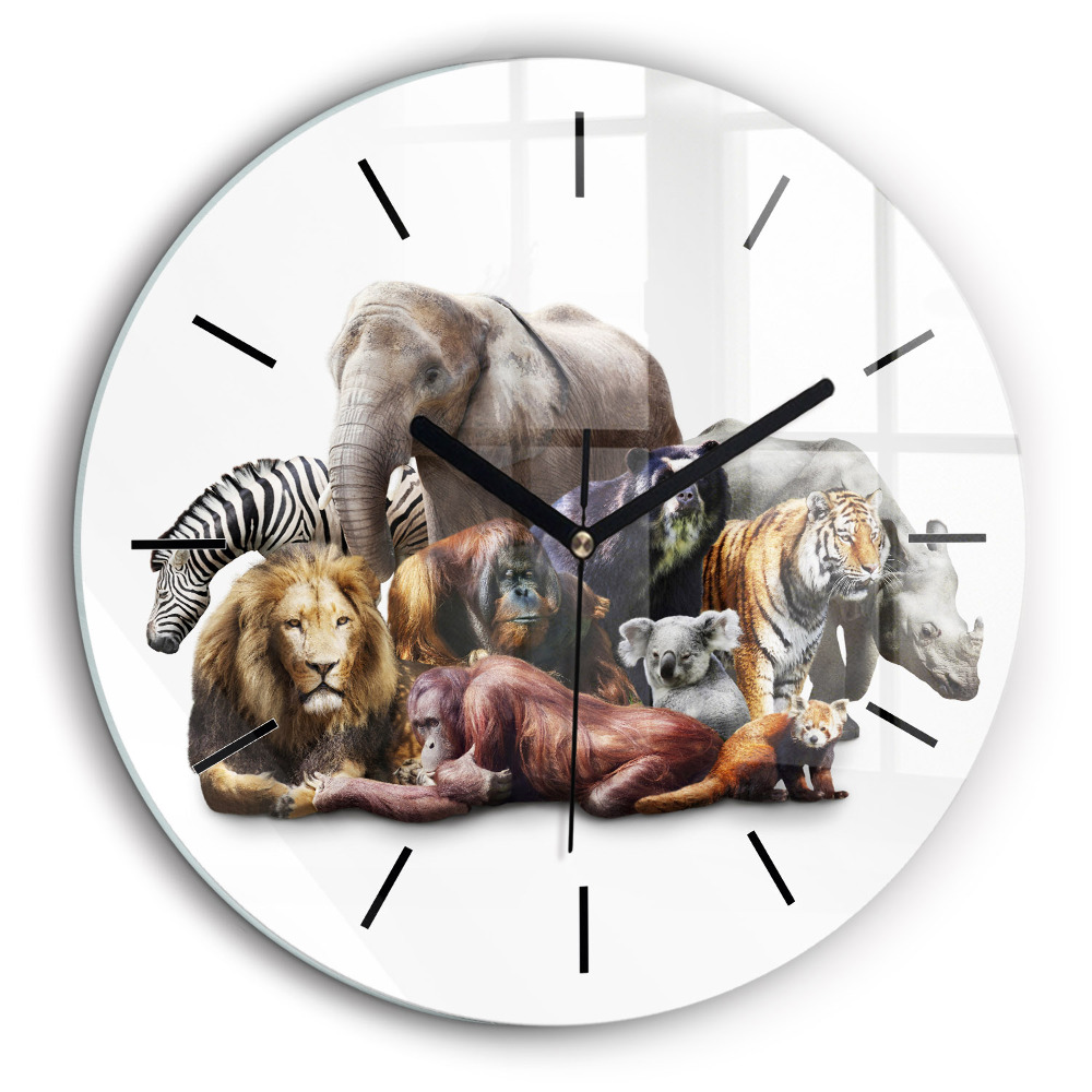 Horloge ronde 60 cm Animaux sauvages