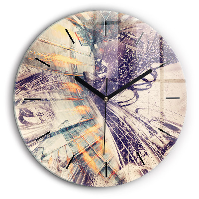 Horloge ronde murale 60 cm Mécanisme abstrait