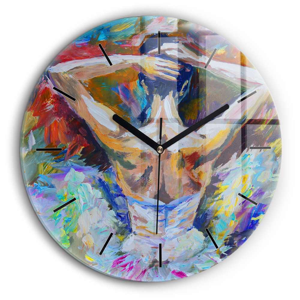 Horloge ronde murale 60 cm Ballerine peinte