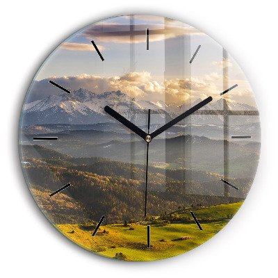 Horloge ronde en verre 60 cm Montagnes - Haut sommet de Pieniny