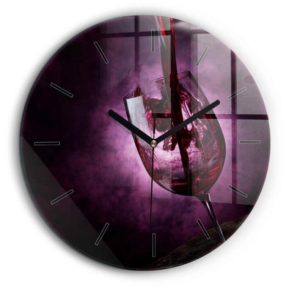 Horloge ronde murale 60 cm Verre à vin