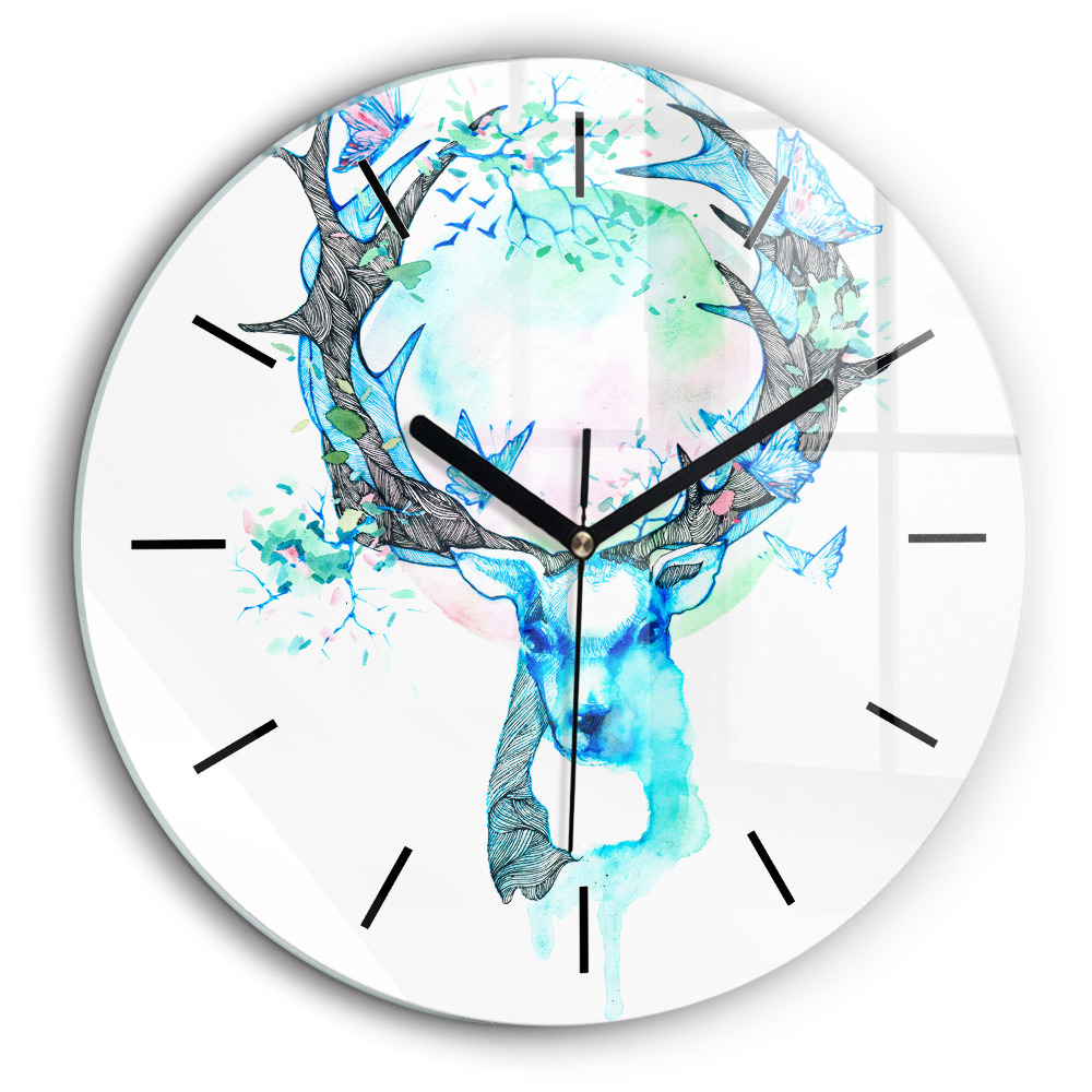 Horloge ronde 60 cm Illustration d'un cerf
