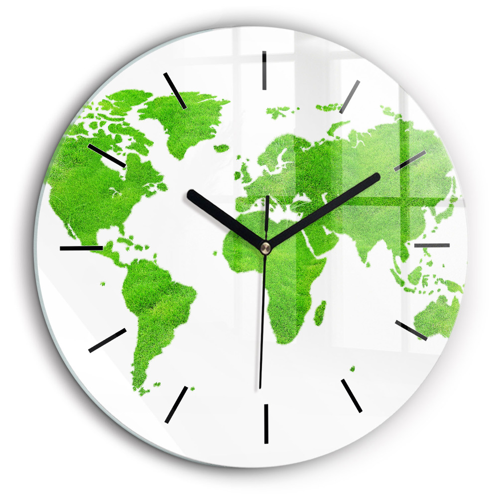 Pendule murale ronde 60 cm Carte de l'herbe verte