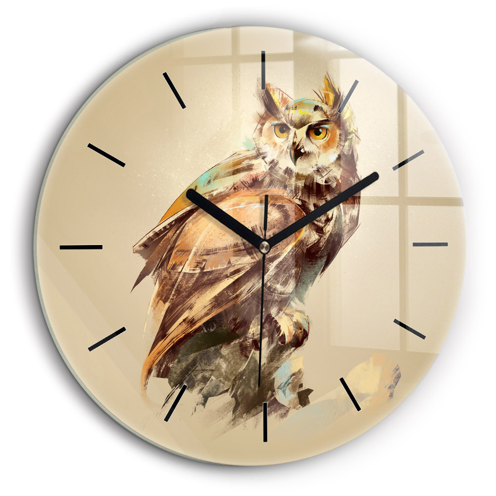 Horloge ronde murale 60 cm Hibou - un signe de sagesse