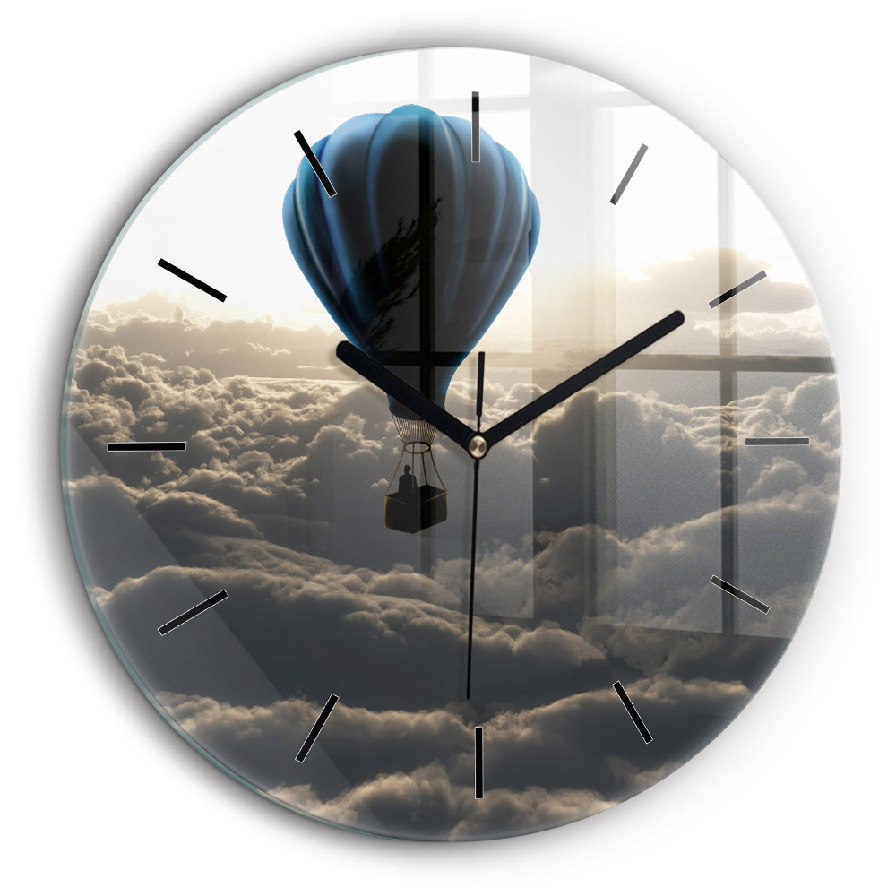 Horloge ronde murale 60 cm Ballon dans le ciel