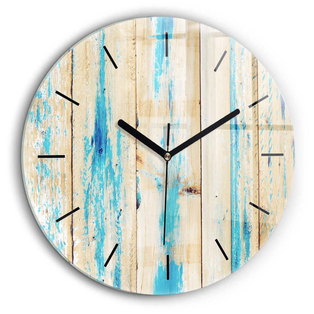 Pendule murale ronde 60 cm Bois rayé