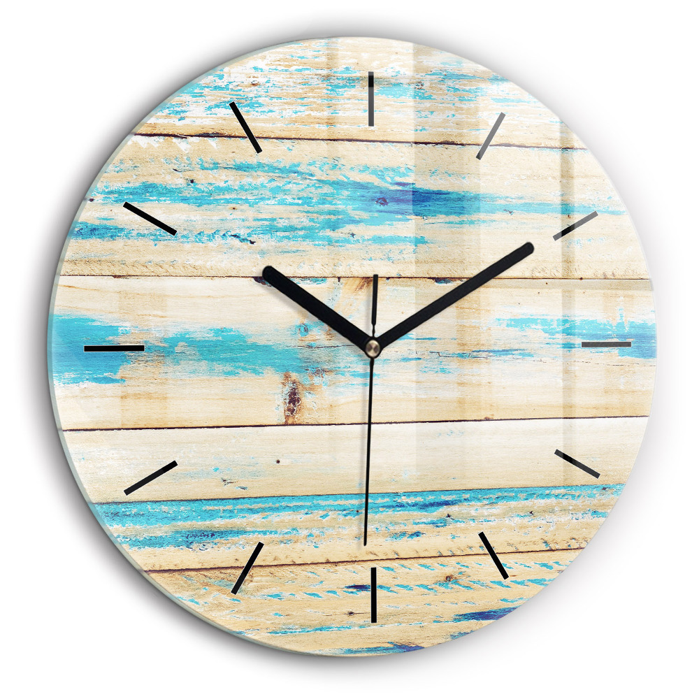 Horloge ronde 60 cm Bois rayé
