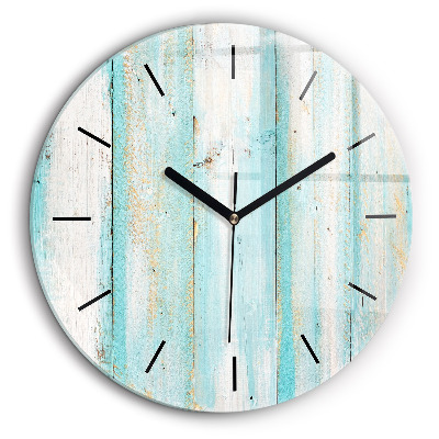 Horloge ronde murale 60 cm Planches bleues