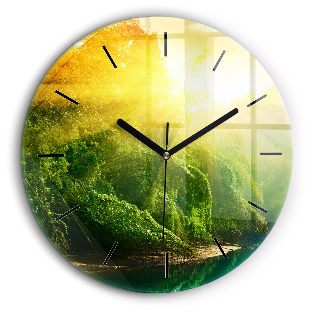 Horloge ronde en verre 60 cm Nature paisible