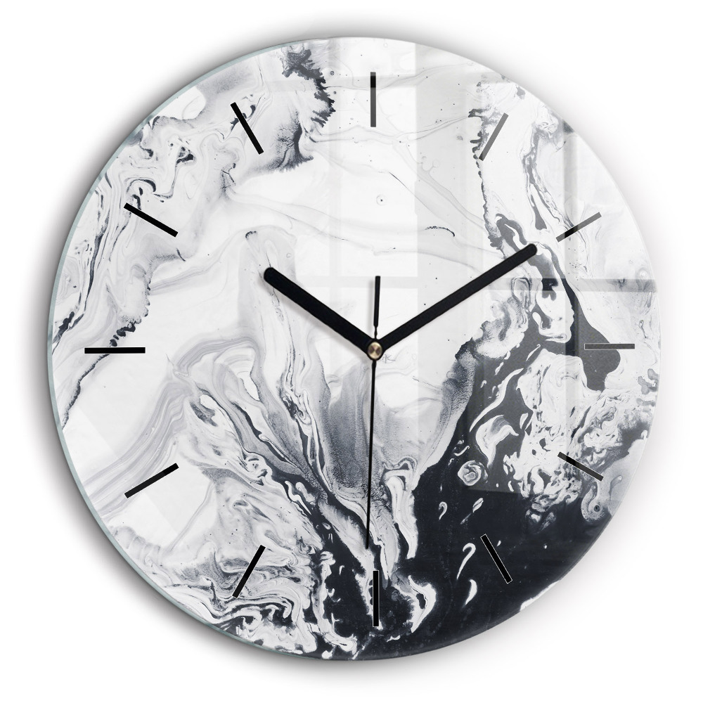 Horloge ronde murale 60 cm Marbre abstrait à l'encre