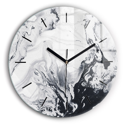 Horloge ronde murale 60 cm Marbre abstrait à l'encre