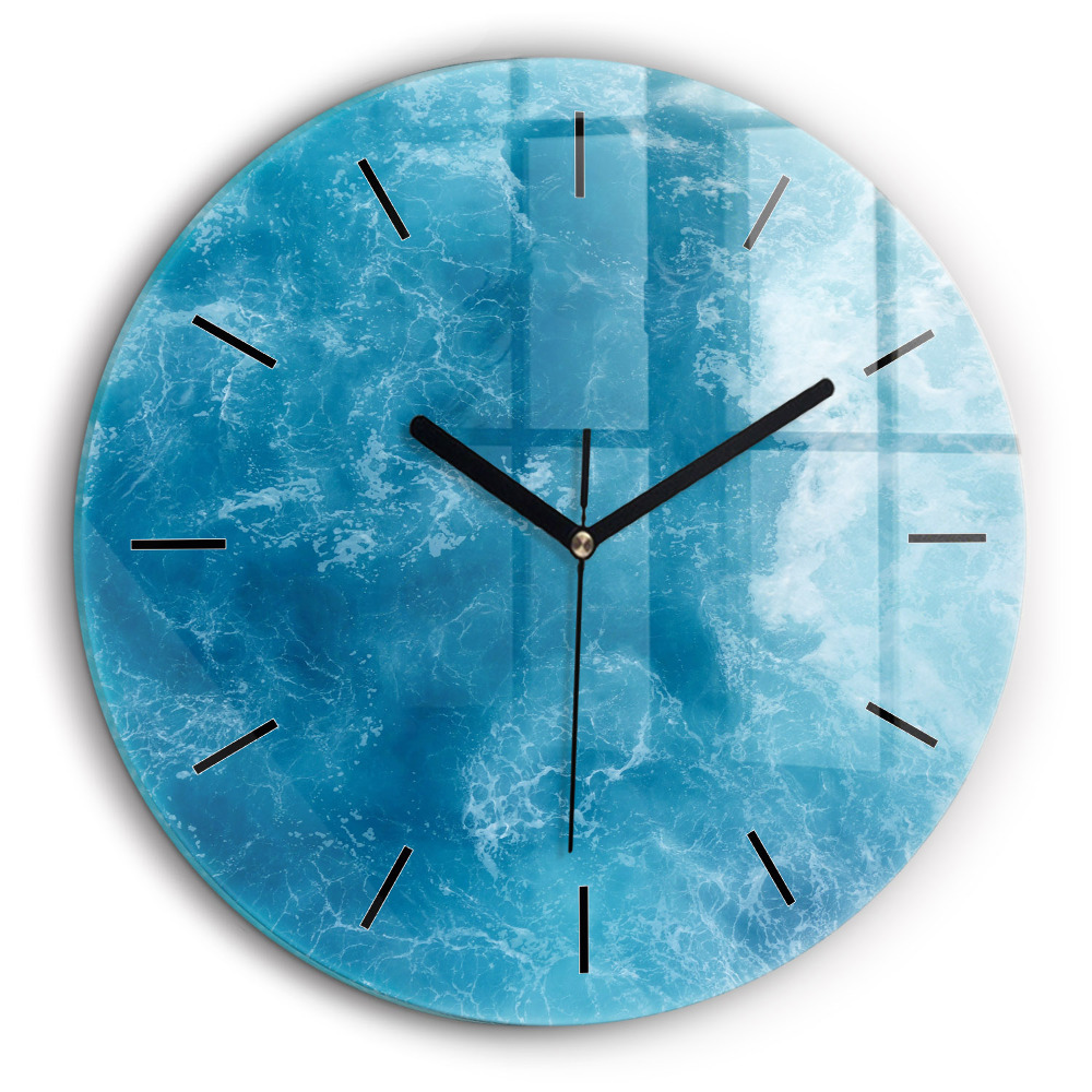 Horloge ronde en verre 60 cm Eau de mer