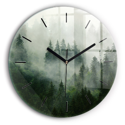 Horloge ronde 60 cm Forêt brumeuse