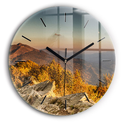 Horloge ronde murale 60 cm Montagnes Bieszczady