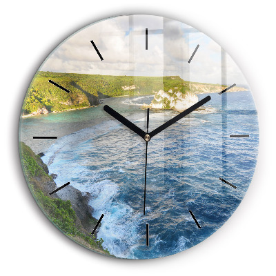 Horloge ronde 60 cm Côte océanique