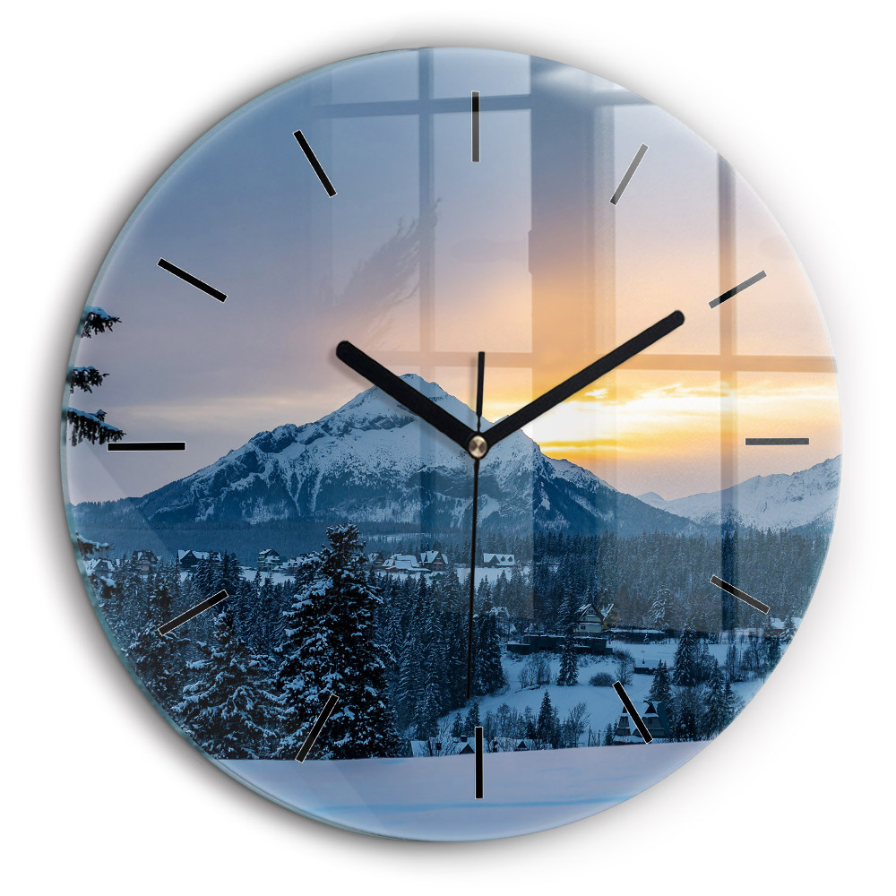 Horloge ronde 60 cm Paysage de montagne