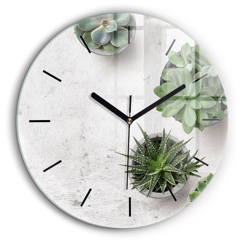 Horloge ronde murale 60 cm Plantes décoratives