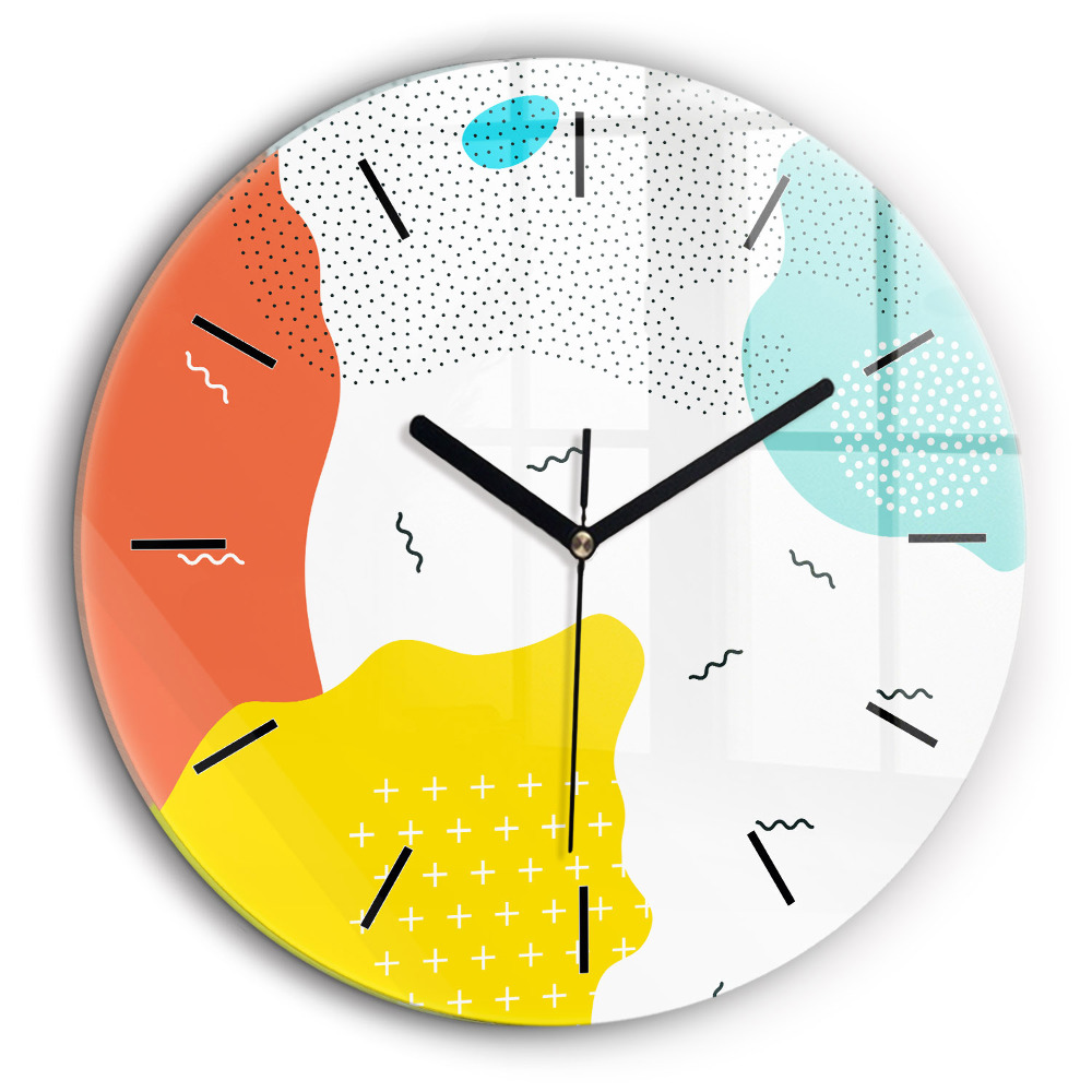 Horloge ronde murale 60 cm POP abstrait