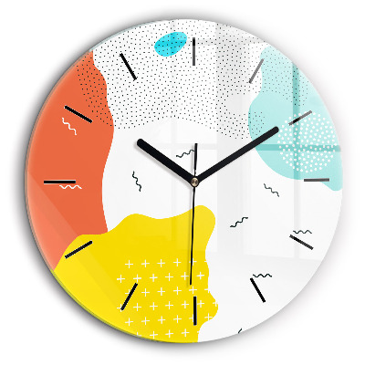 Horloge ronde murale 60 cm POP abstrait
