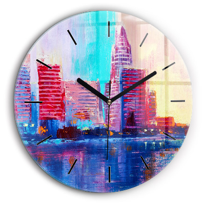 Horloge ronde murale 60 cm Abstrait de gratte-ciel