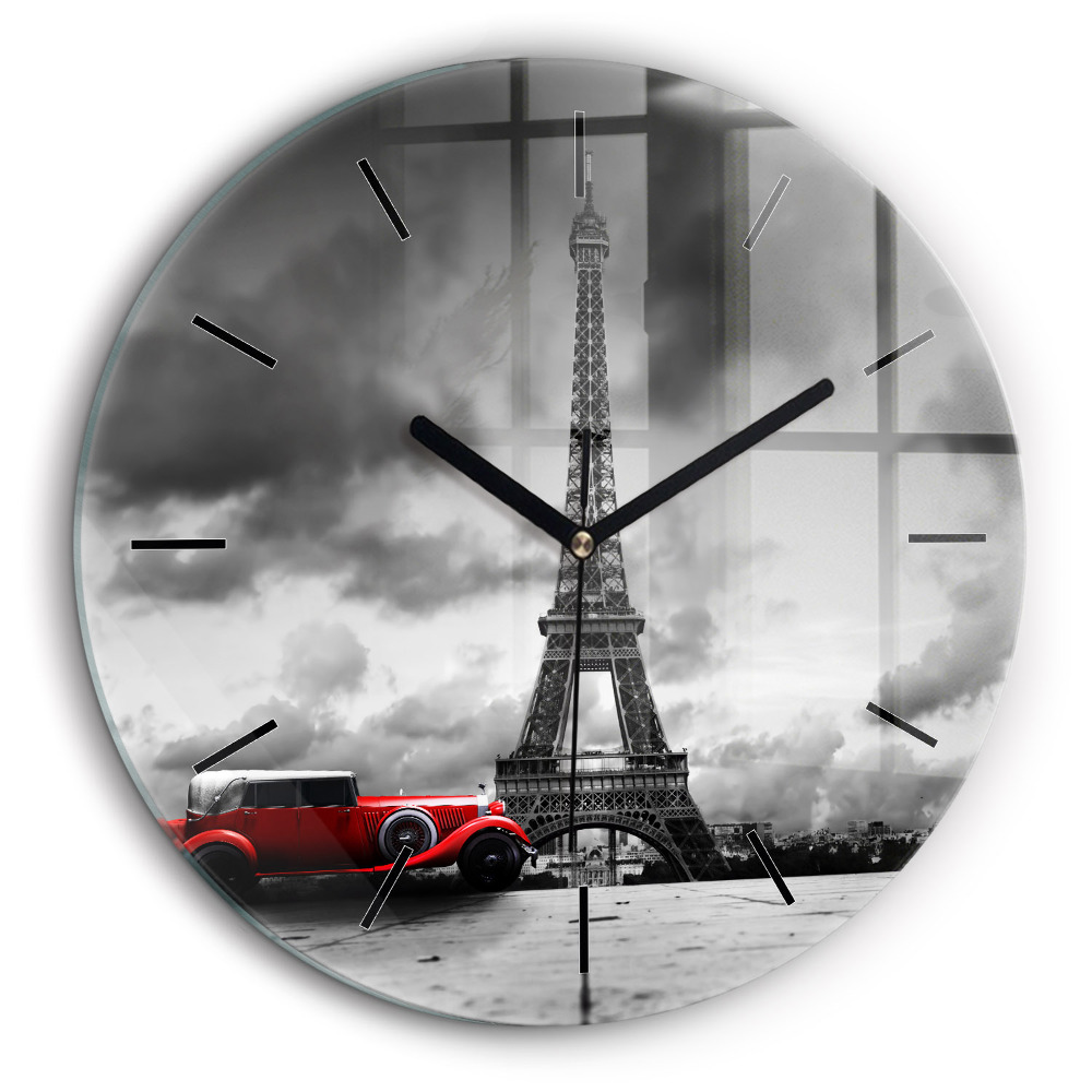 Horloge ronde murale 60 cm Tour Effel Paris