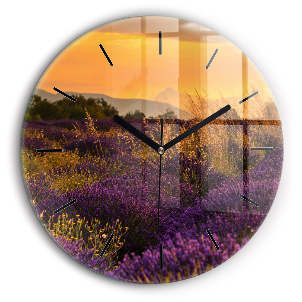 Horloge ronde murale 60 cm Prairie de lavande France