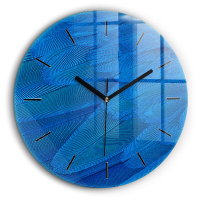 Horloge ronde en verre 60 cm Plume d'oiseau