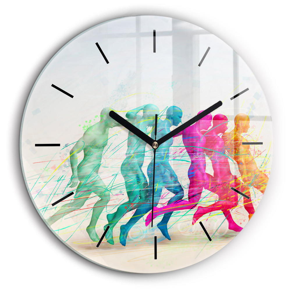 Pendule murale ronde 60 cm Personnes colorées