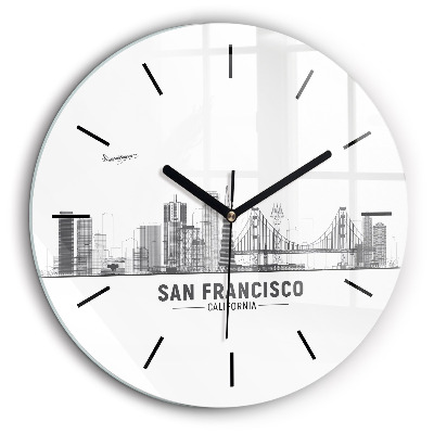 Horloge ronde 60 cm Ligne d'horizon de San Francisco