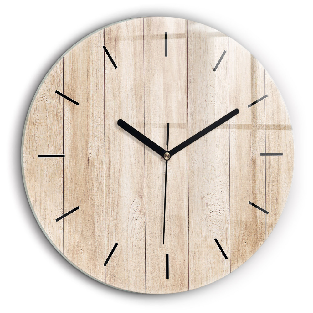 Pendule murale ronde 60 cm Texture en bois