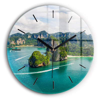 Horloge ronde en verre 60 cm Île en Thaïlande