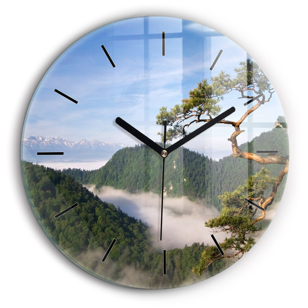 Horloge ronde murale 60 cm Pic Sokolica dans les montagnes Pieniny