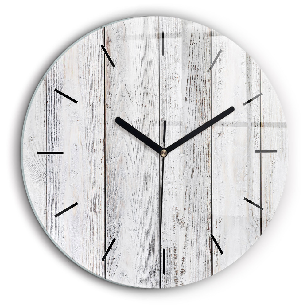 Horloge ronde en verre 60 cm Planches peintes