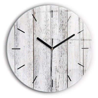 Horloge ronde en verre 60 cm Planches peintes