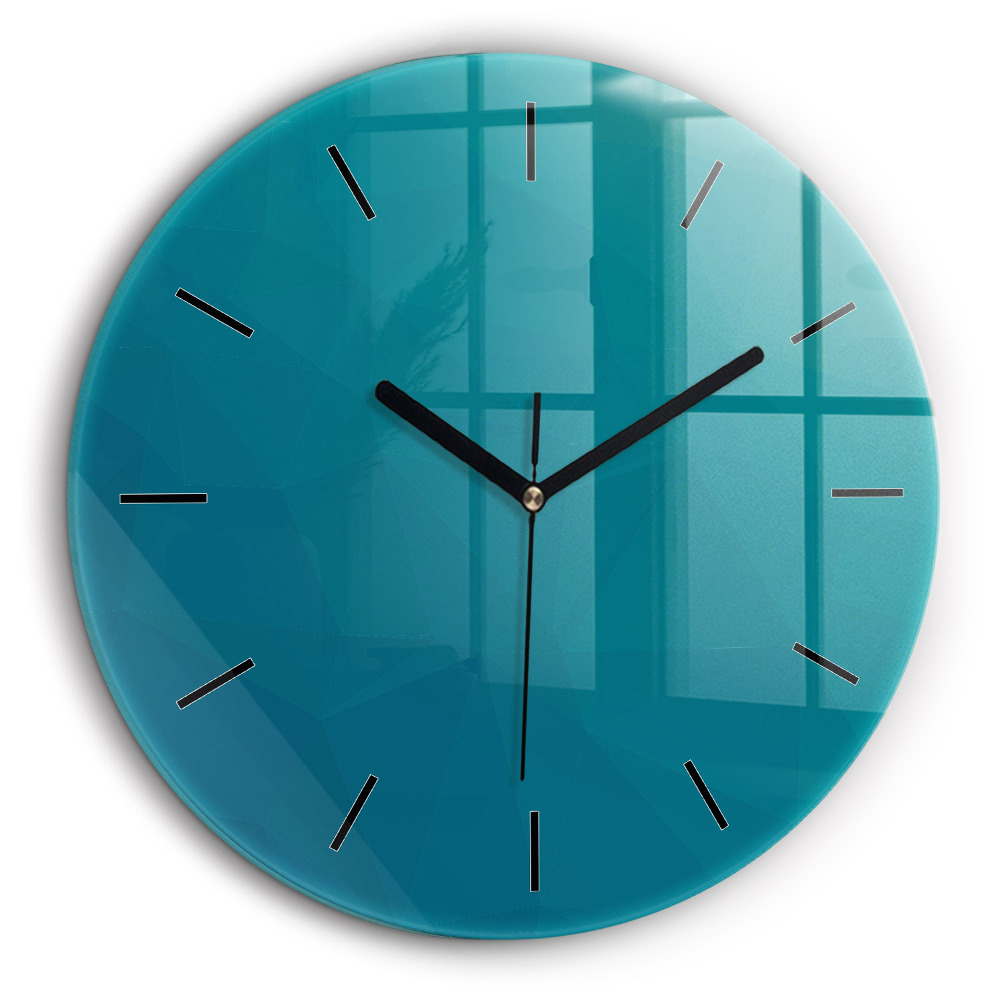 Horloge ronde en verre 60 cm Abstraction marine