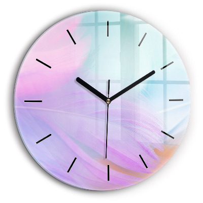 Horloge ronde 60 cm Plumes colorées