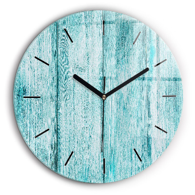 Horloge ronde murale 60 cm Vieux bois bleu