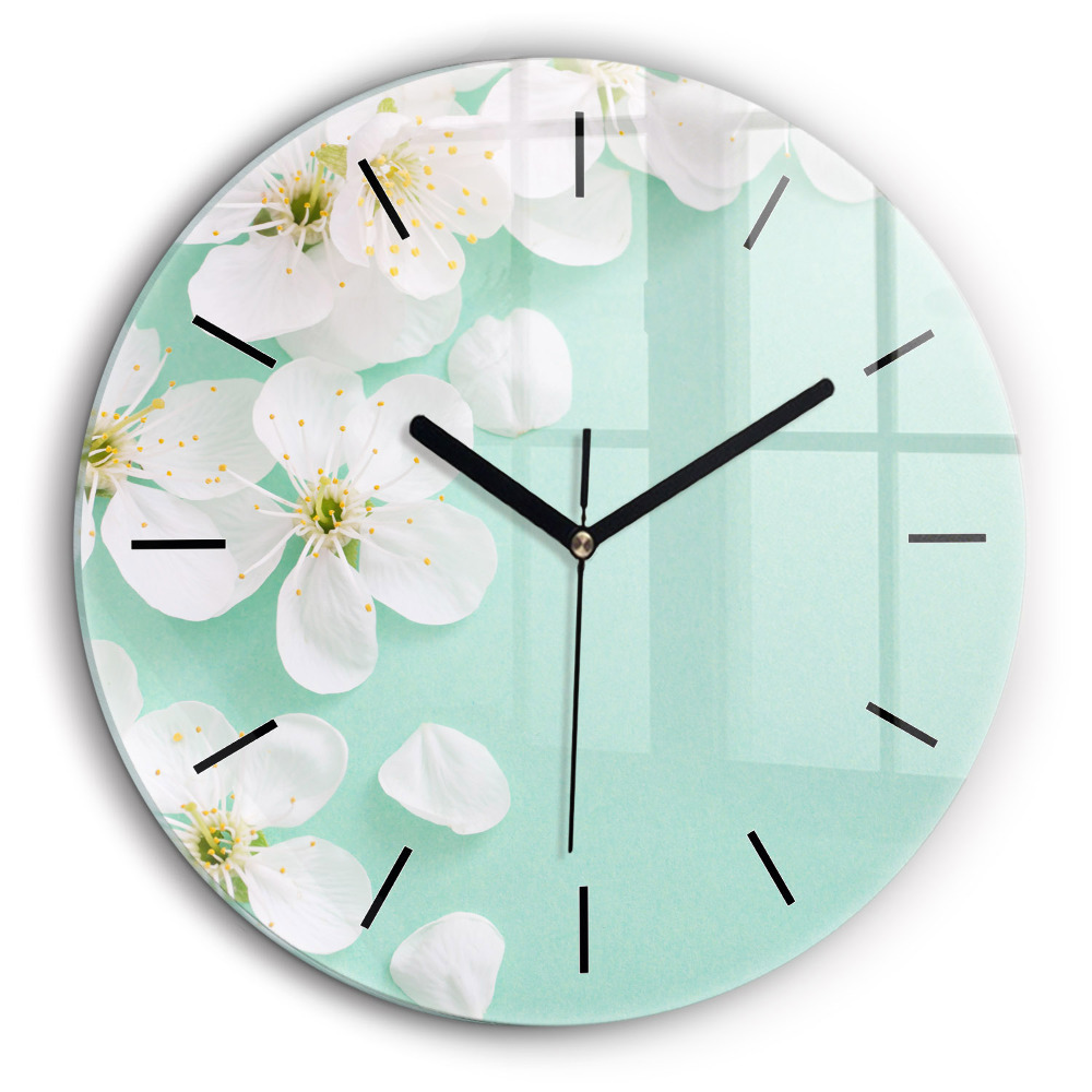 Pendule murale ronde 60 cm Fleurs de pommier