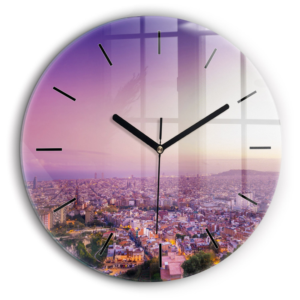Horloge ronde en verre 60 cm Barcelone Bunkers El Carmel
